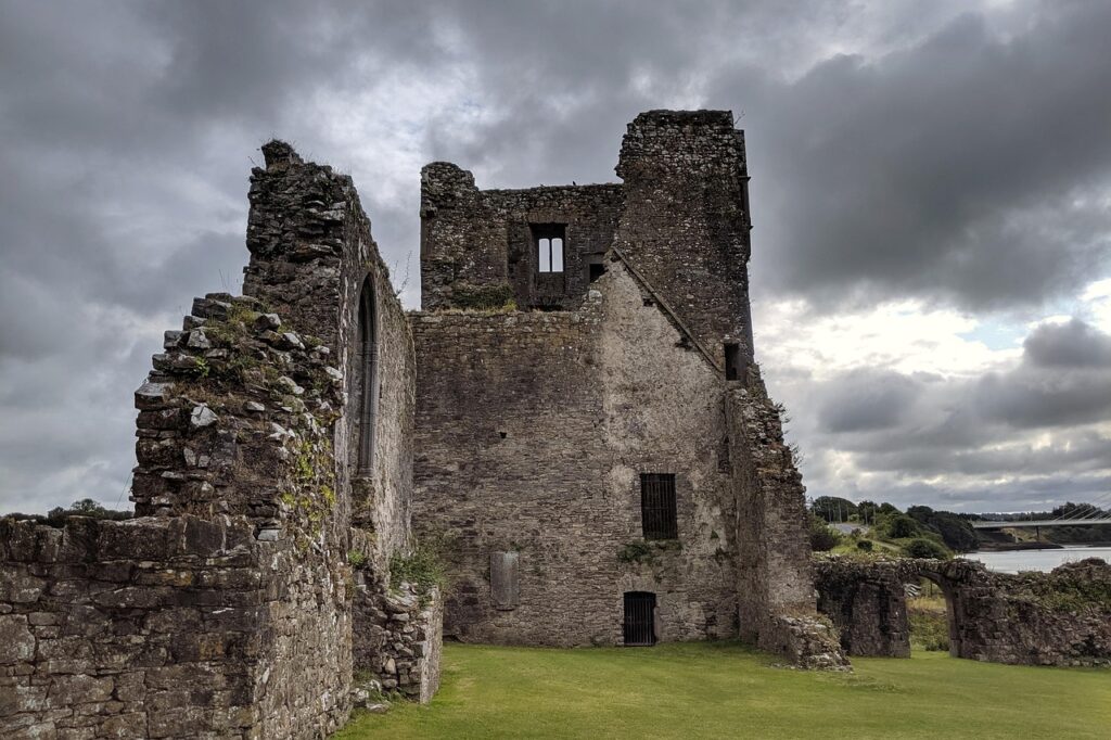 ireland, waterford, architecture, old, castle, grannagh, nature, granny, ancient, viking medieval, gothic, worship, ruins, clouds